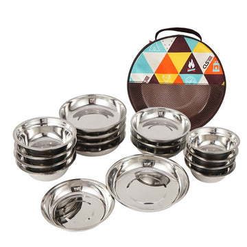 17/22Pcs Portable Camping Tableware Set
