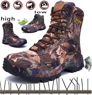 Hiking Camouflage Genuine Leather Boots