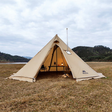 5M Pyramid Tent with Snow Skirt and Chimney Jacket